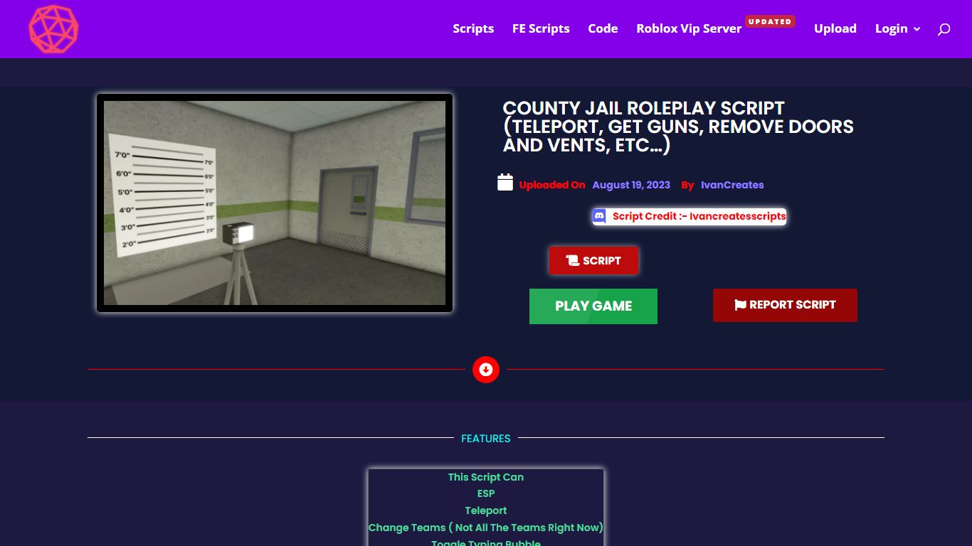 County Jail Roleplay Script (Teleport, Get Guns, Remove Doors and Vents ...